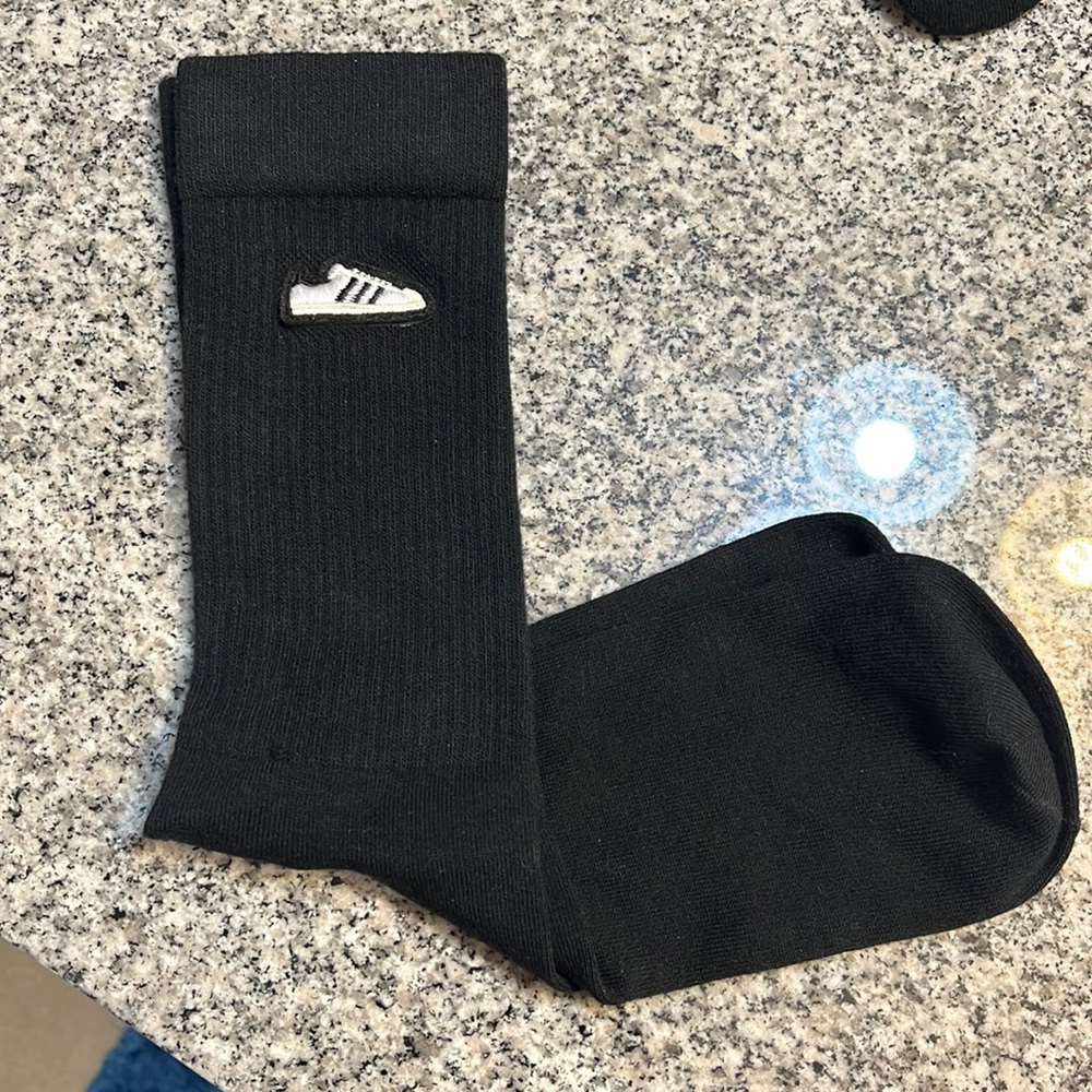 Adidas Superstar Shell Toe Socks new Mens Large fits shoes size 9-12 black